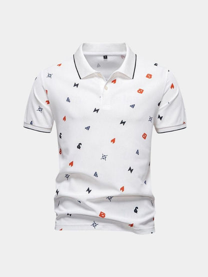Emil | Weißes Poloshirt mit Print