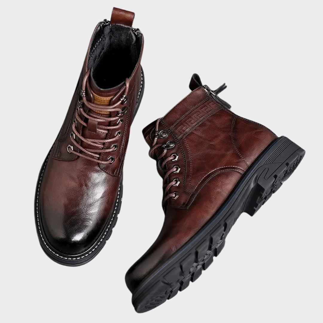 Eugen | Bordeauxrote Business-Schnürstiefel