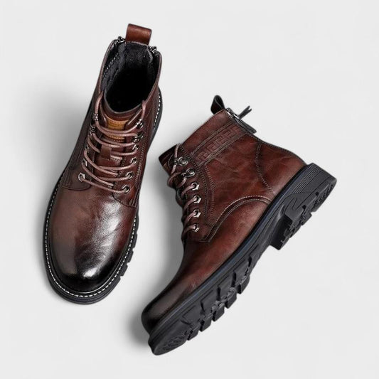 Eugen | Bordeauxrote Business-Schnürstiefel