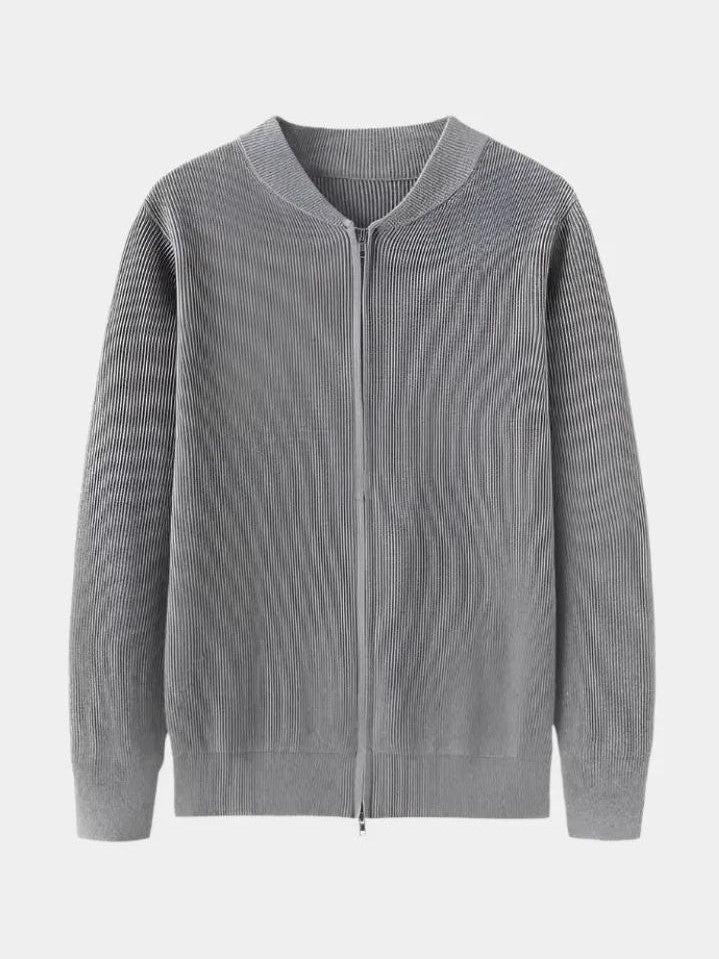 Ewald | Cremefarbene Strickjacke mit Reißverschluss