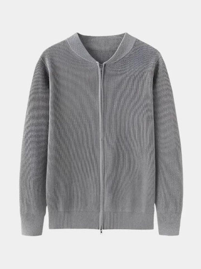 Ewald | Cremefarbene Strickjacke mit Reißverschluss