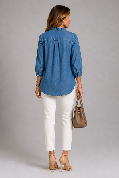 Wiebke | Bluse mit Rüschenblende
