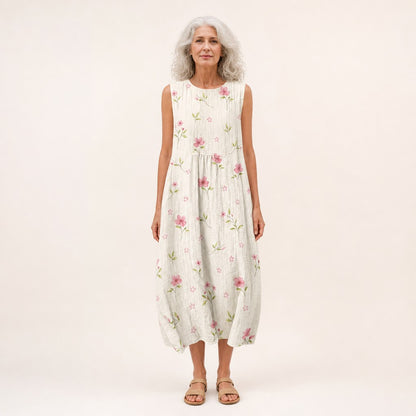 Judith | Ärmelloses Sommerkleid mit Streublüten