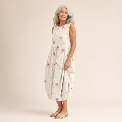 Judith | Ärmelloses Sommerkleid mit Streublüten