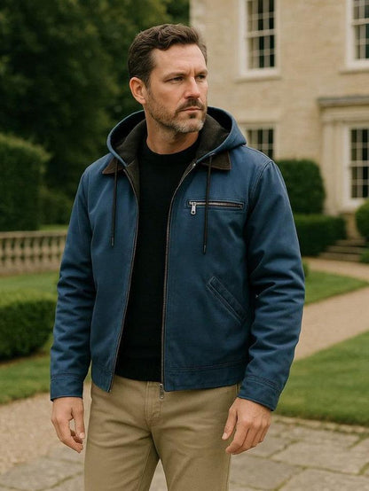 Felix | Blaue Kapuzenjacke