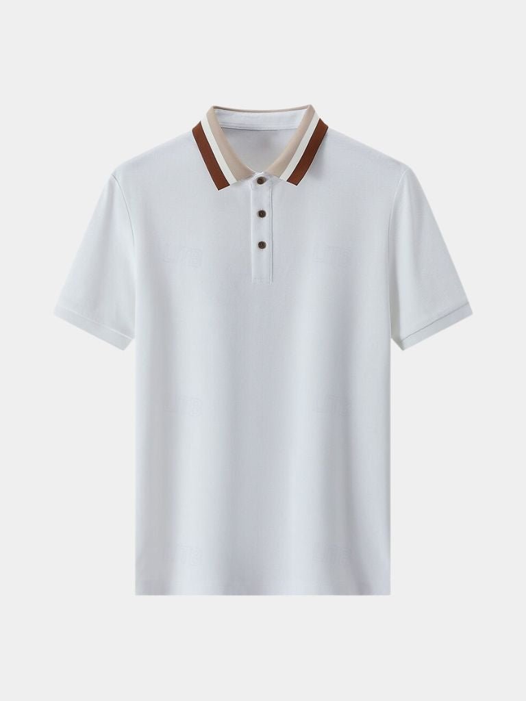 Felix | Hellgraues Poloshirt mit Kontrastkragen