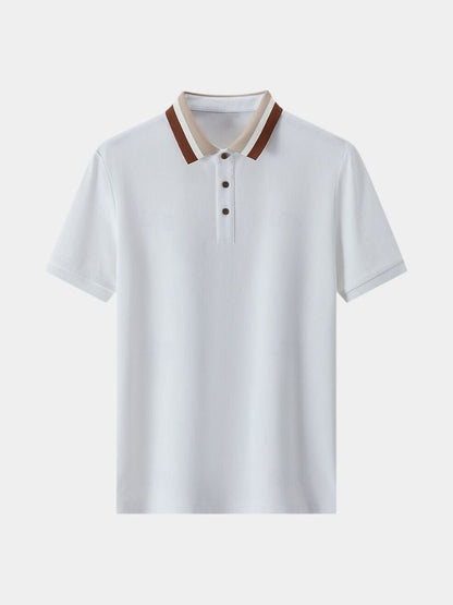 Felix | Hellgraues Poloshirt mit Kontrastkragen