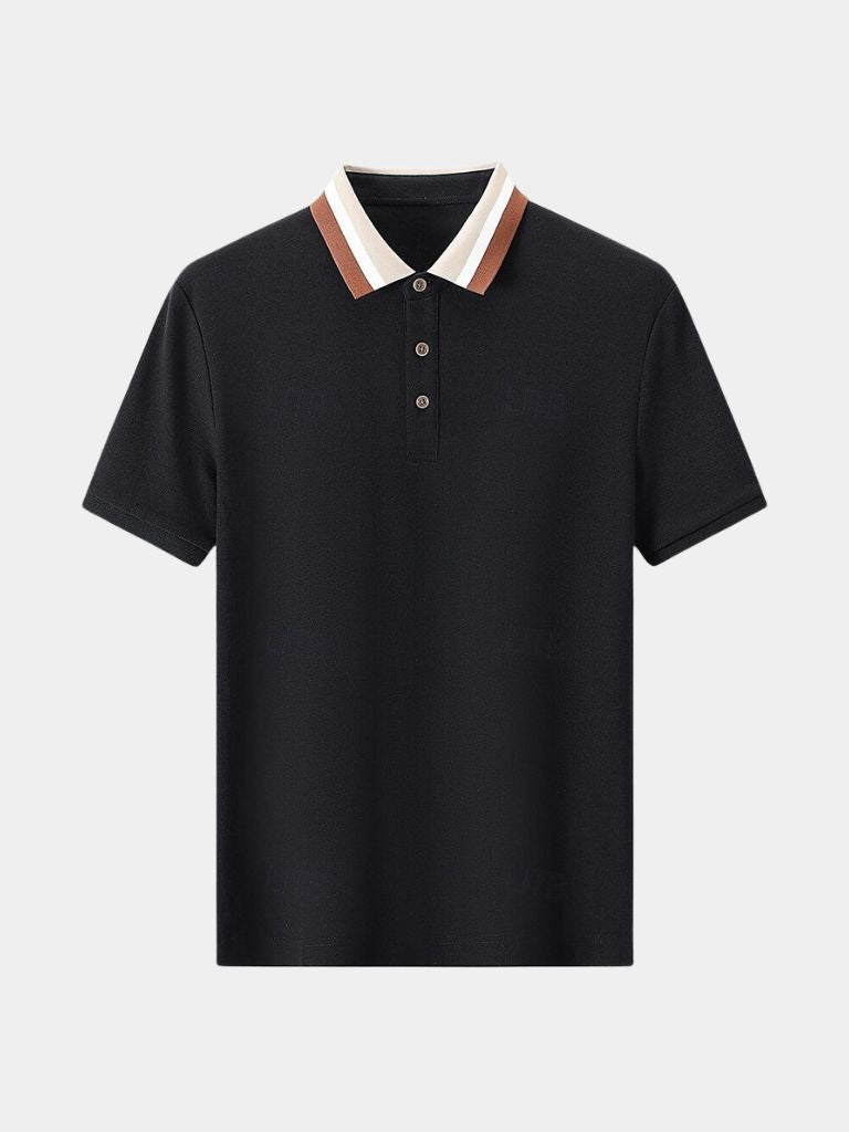 Felix | Hellgraues Poloshirt mit Kontrastkragen