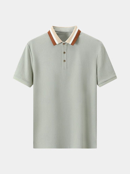 Felix | Hellgraues Poloshirt mit Kontrastkragen