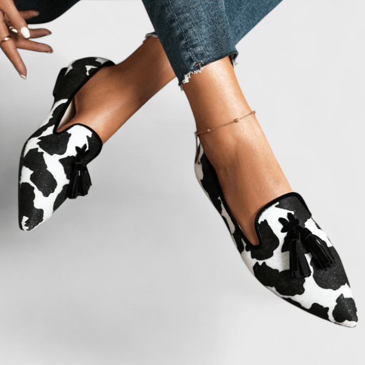 Franziska | Spitzer Loafer mit Grafikmuster und Quaste