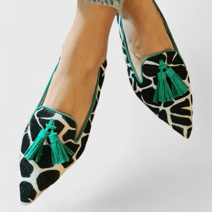 Franziska | Spitzer Loafer mit Grafikmuster und Quaste
