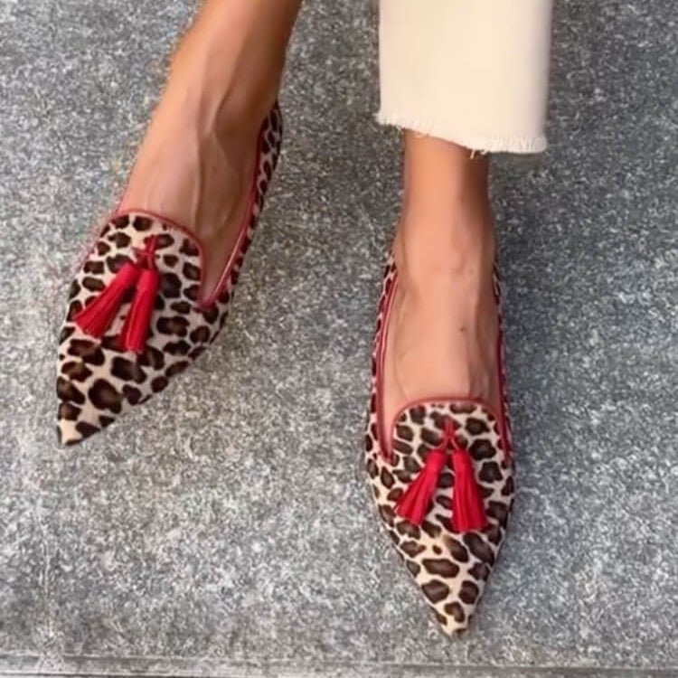Franziska | Spitzer Loafer mit Grafikmuster und Quaste