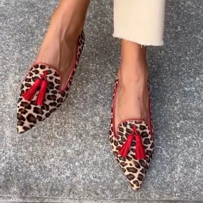 Franziska | Spitzer Loafer mit Grafikmuster und Quaste