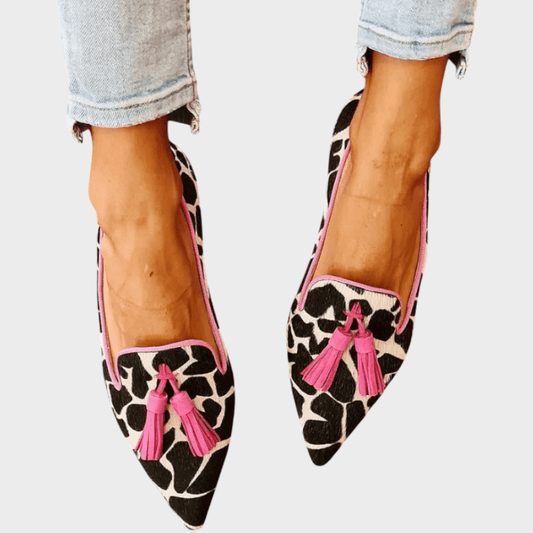 Franziska | Spitzer Loafer mit Grafikmuster und Quaste