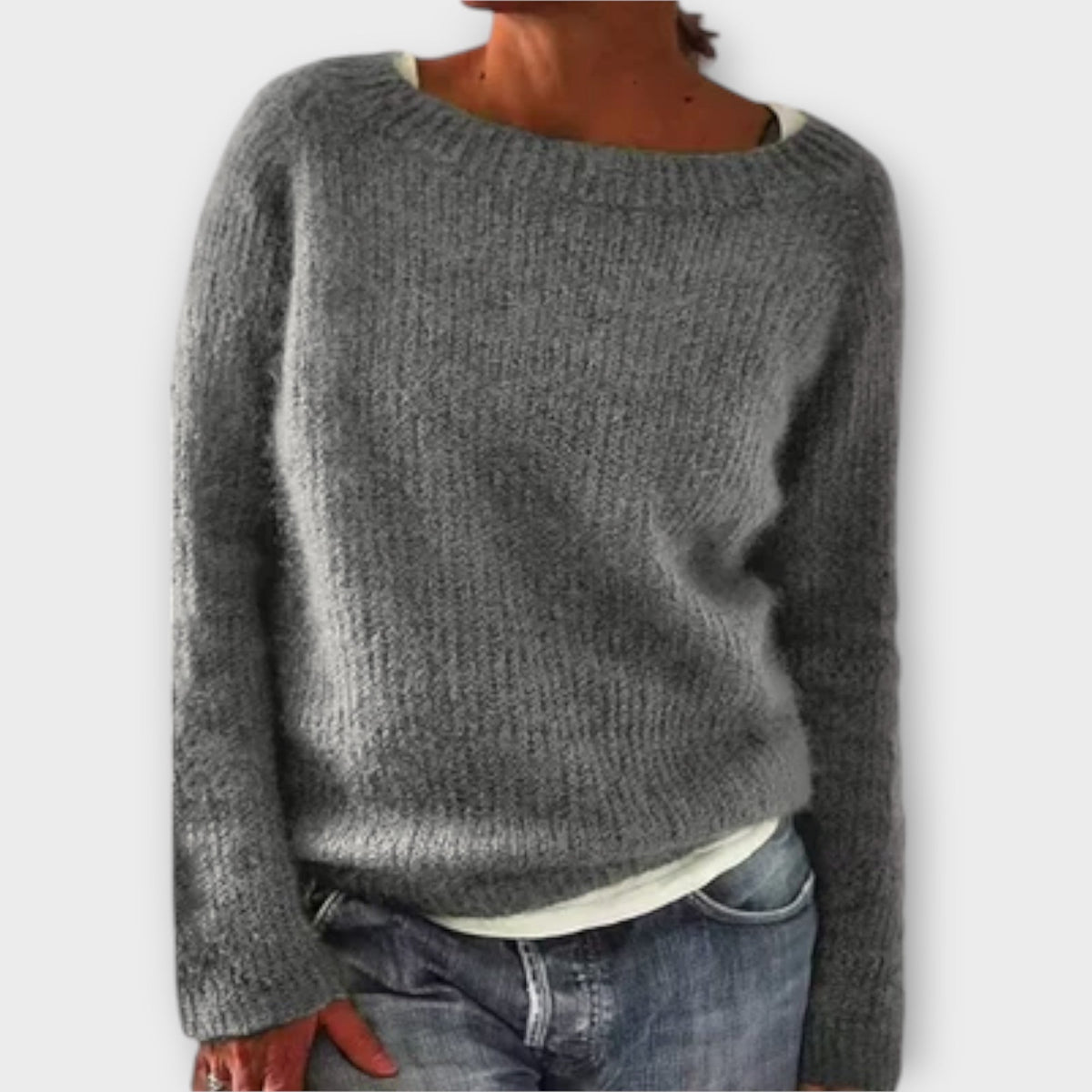 Franziska | Weicher Strickpullover in Senfgelb