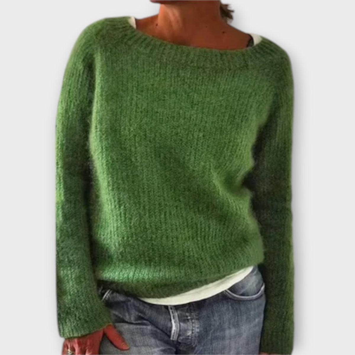 Franziska | Weicher Strickpullover in Senfgelb