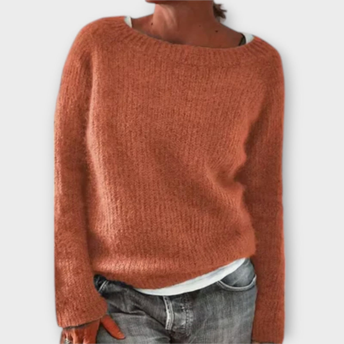 Franziska | Weicher Strickpullover in Senfgelb