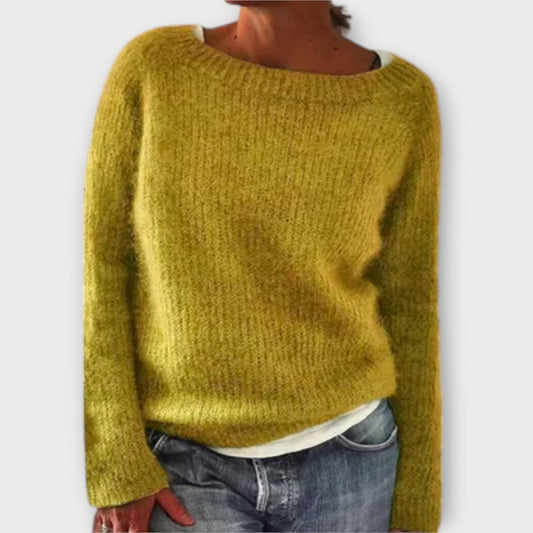 Franziska | Weicher Strickpullover in Senfgelb