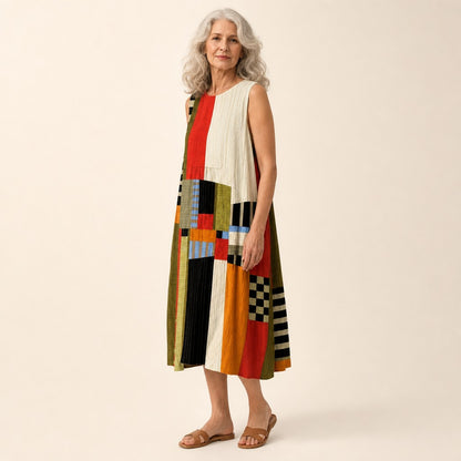 Lotte | Ärmelloses Sommerkleid mit Farbfeldern