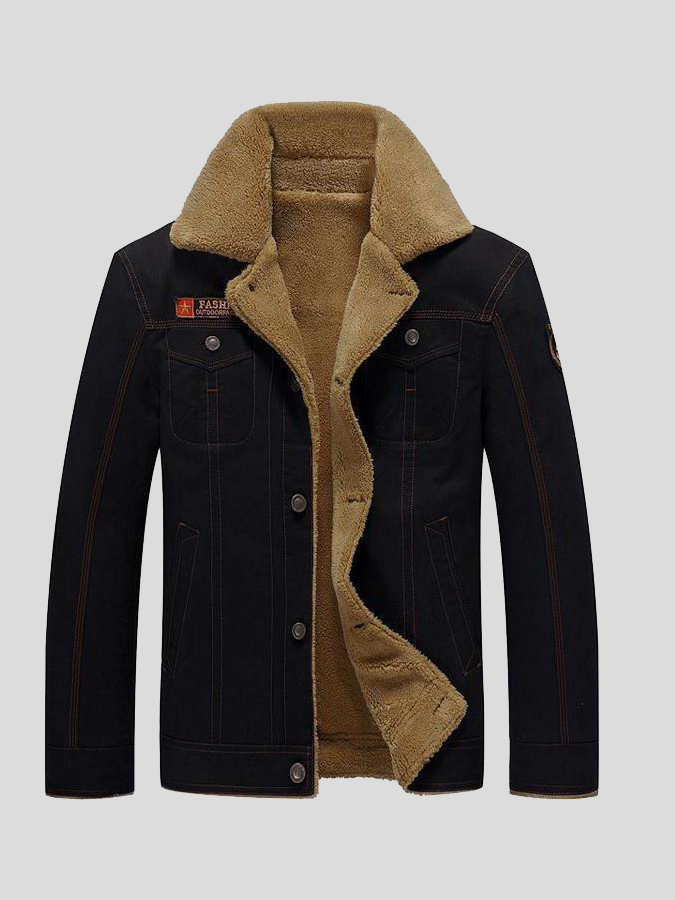 Friedrich | Olivgrüne Jacke mit Teddykragen