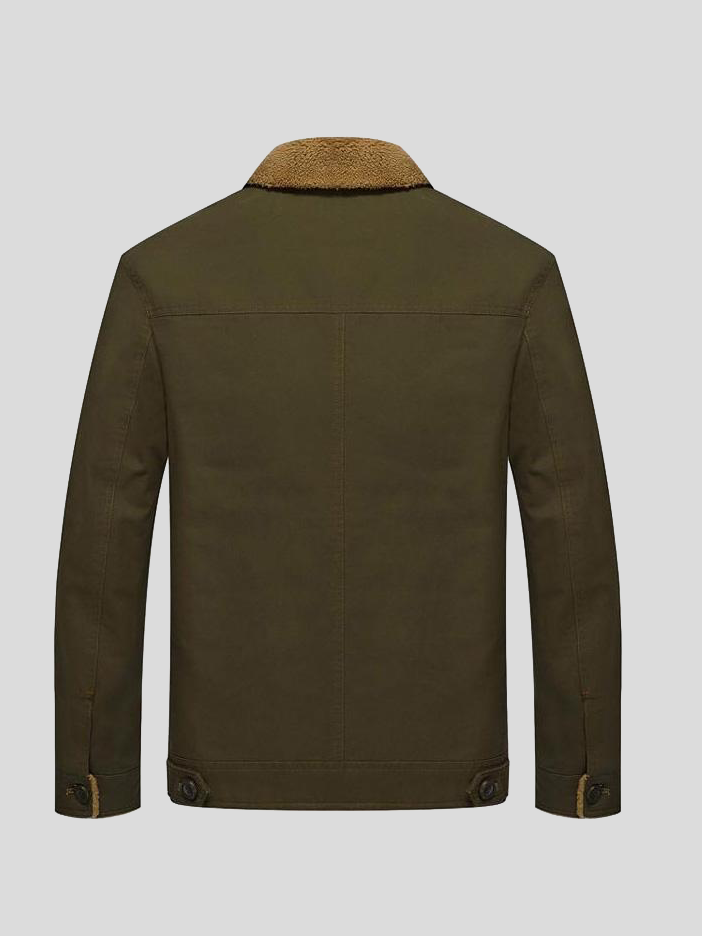 Friedrich | Olivgrüne Jacke mit Teddykragen