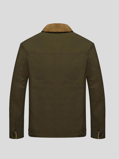 Friedrich | Olivgrüne Jacke mit Teddykragen