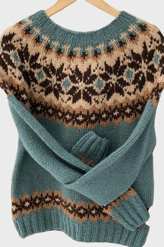Freya | Fair-Isle-Pullover in Petrol