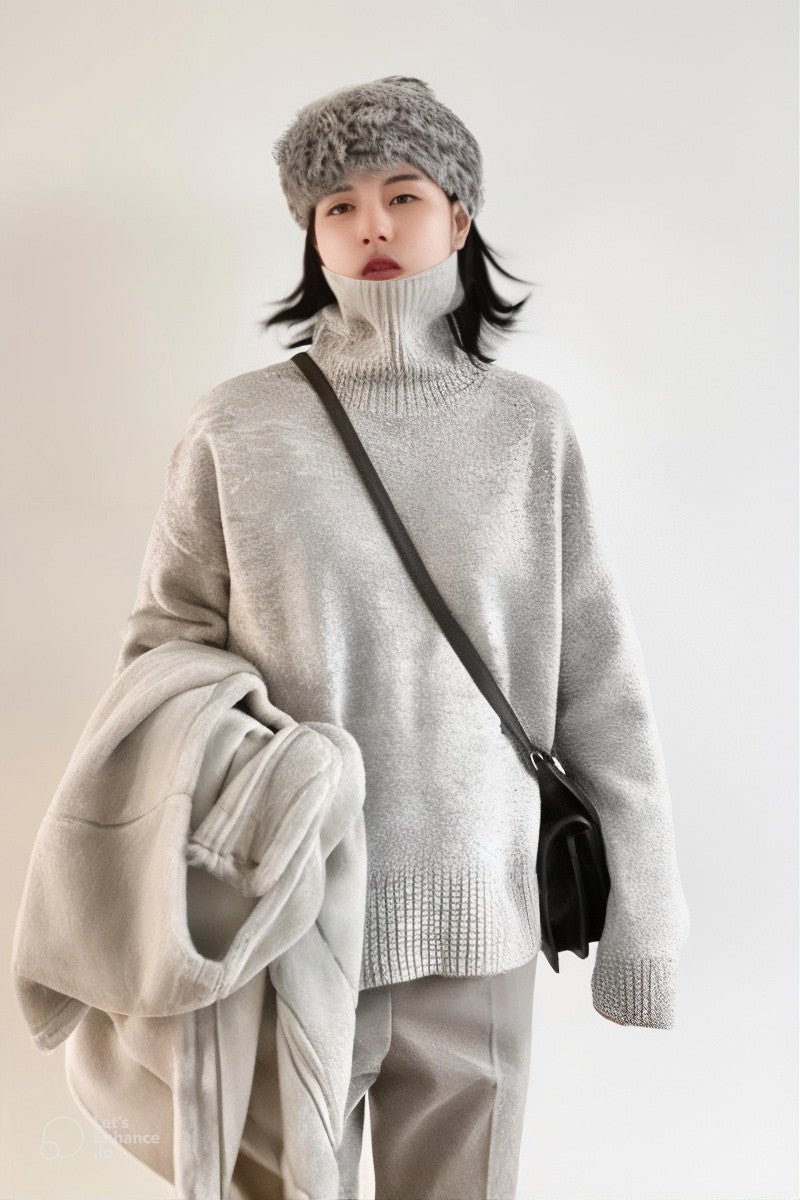 Freda | Anthrazitfarbener Rollkragenpullover