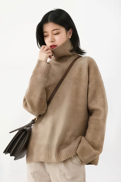 Freda | Anthrazitfarbener Rollkragenpullover