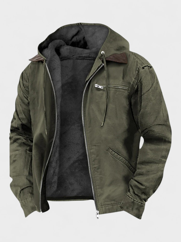 Georg | Braune Kapuzenjacke mit Reißverschluss