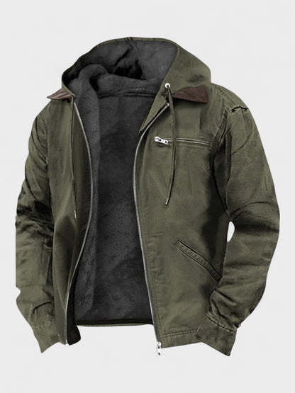 Georg | Braune Kapuzenjacke mit Reißverschluss