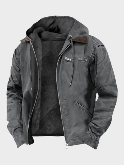 Georg | Braune Kapuzenjacke mit Reißverschluss