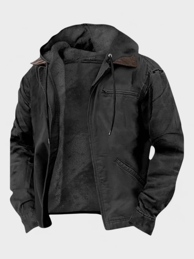 Georg | Braune Kapuzenjacke mit Reißverschluss