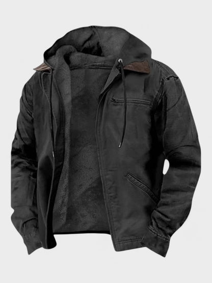 Georg | Braune Kapuzenjacke mit Reißverschluss