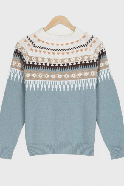 Gemma | Fair-Isle-Pullover in Salbeigrün