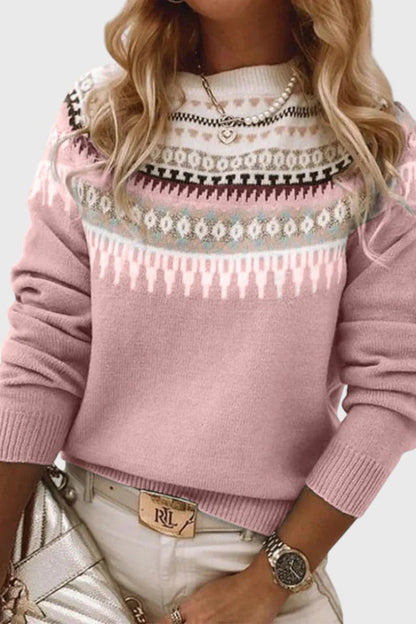 Gemma | Fair-Isle-Pullover in Salbeigrün
