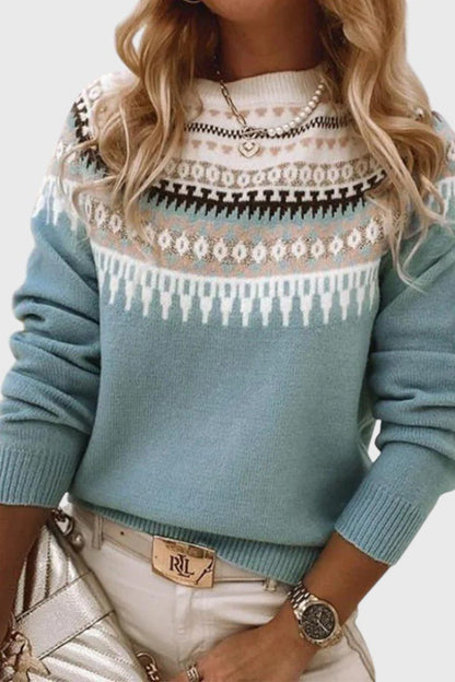 Gemma | Fair-Isle-Pullover in Salbeigrün