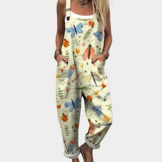 Ilse | Latzhose mit Schmetterlingen und Blumen