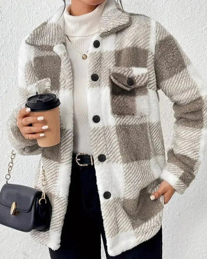 Gina | Karierte Fleecejacke