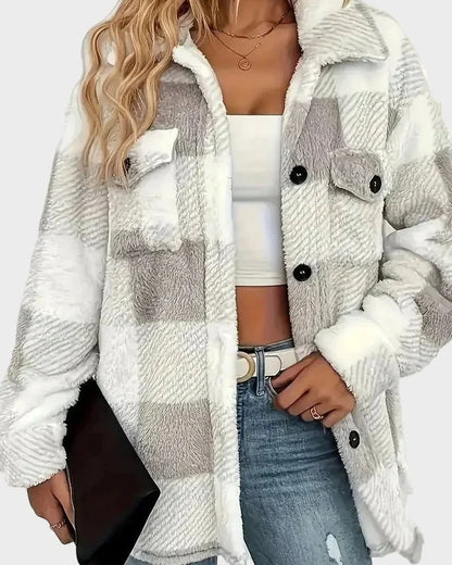Gina | Karierte Fleecejacke