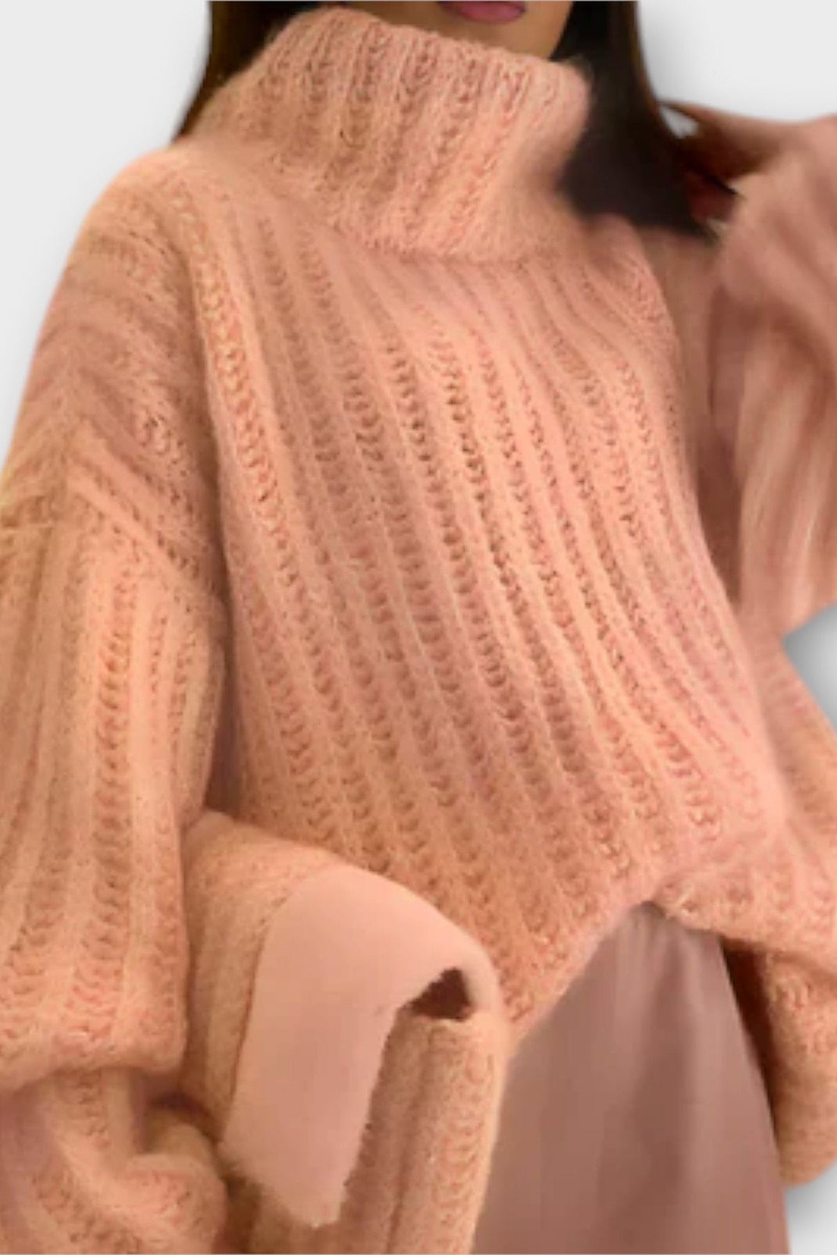 Grace | Weißer Strukturstrickpullover