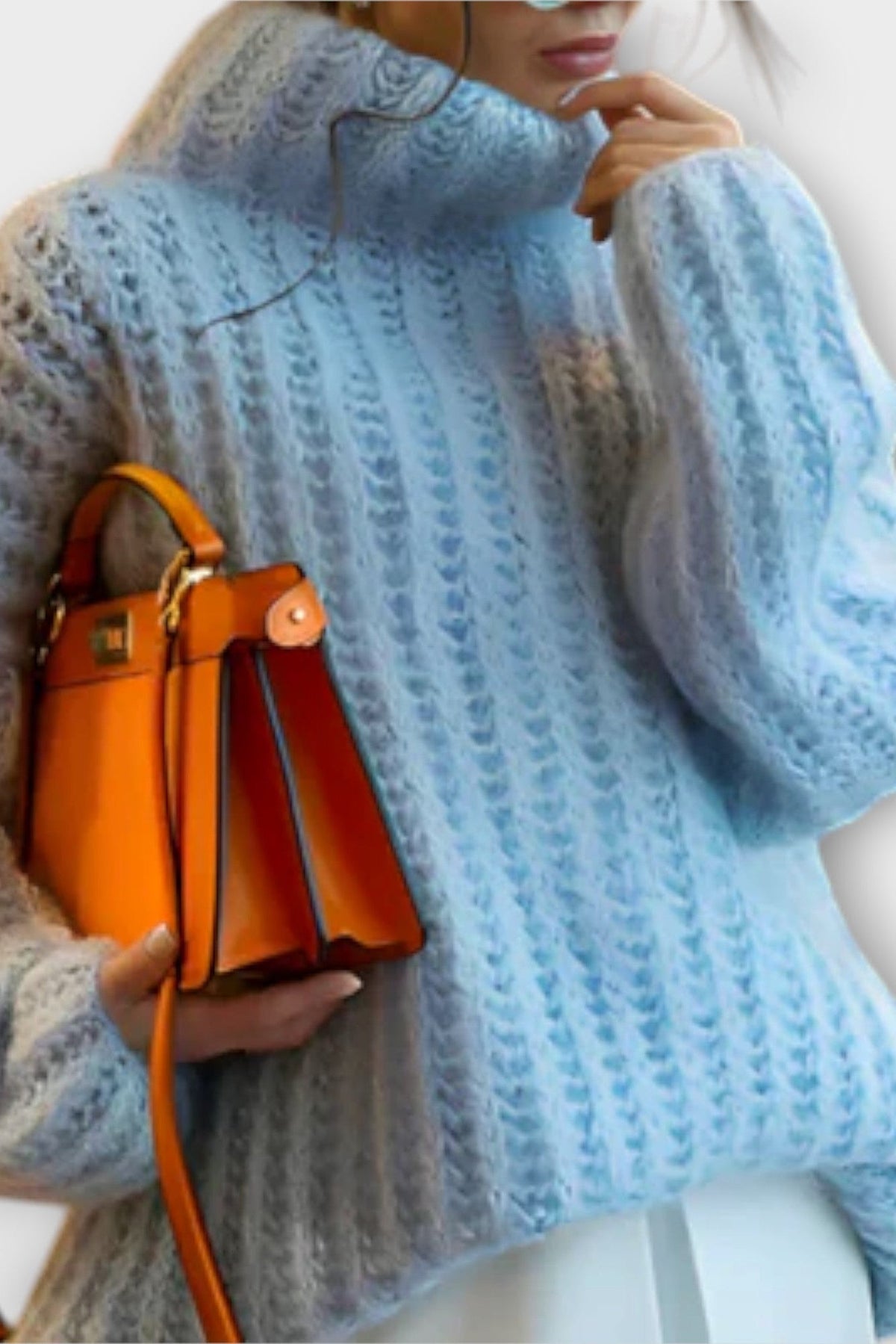 Grace | Weißer Strukturstrickpullover