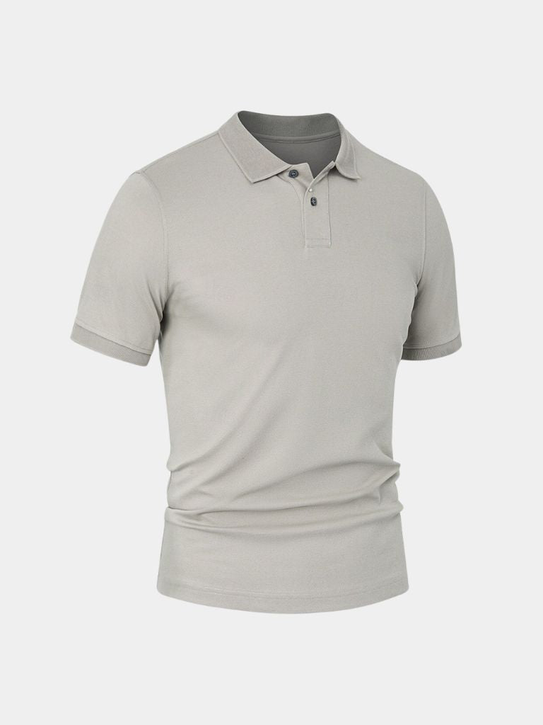 Gernot | Klassisches hellgraues Poloshirt