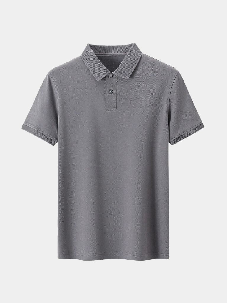 Gernot | Klassisches hellgraues Poloshirt