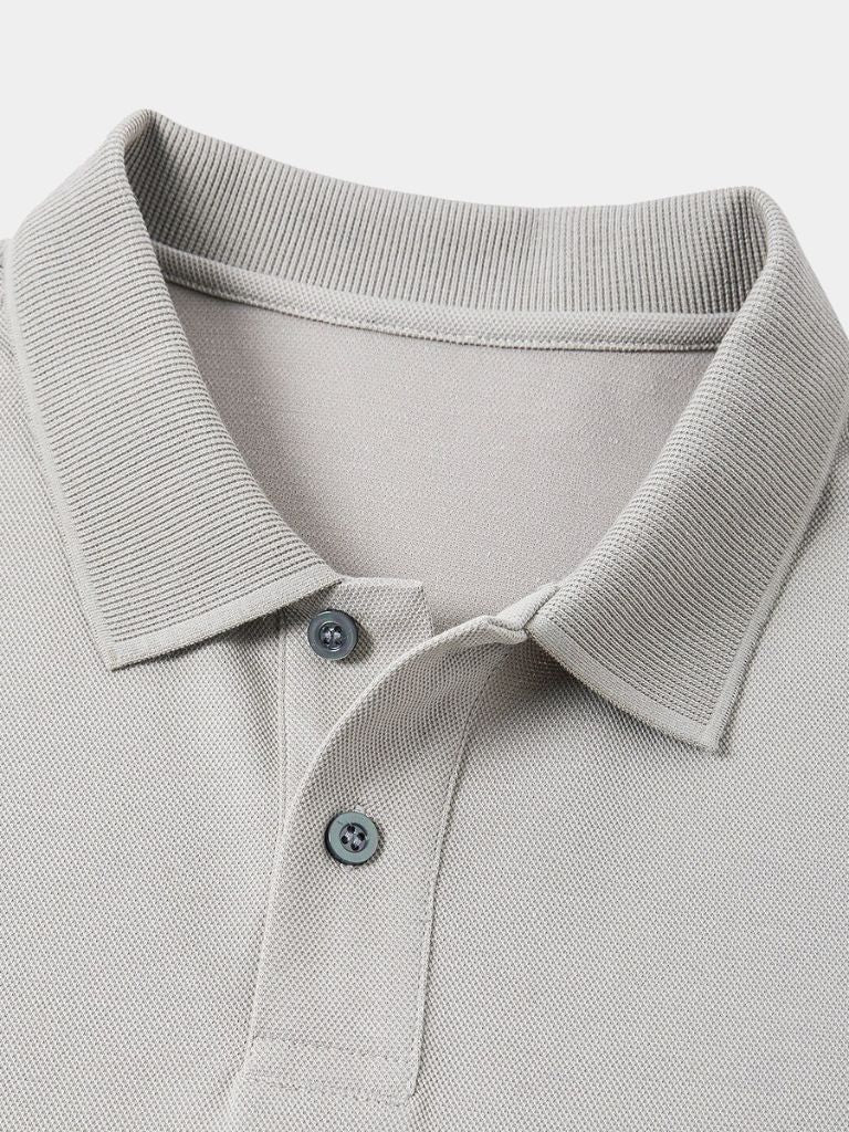 Gernot | Klassisches hellgraues Poloshirt