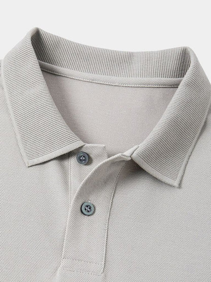 Gernot | Klassisches hellgraues Poloshirt