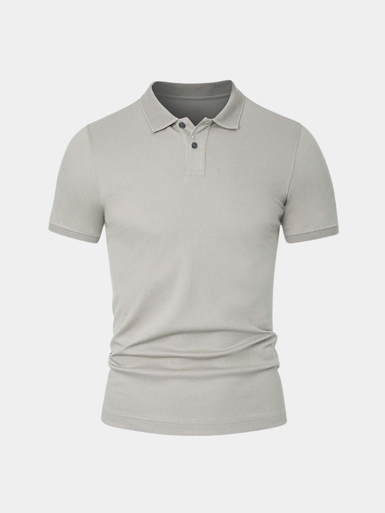 Gernot | Klassisches hellgraues Poloshirt