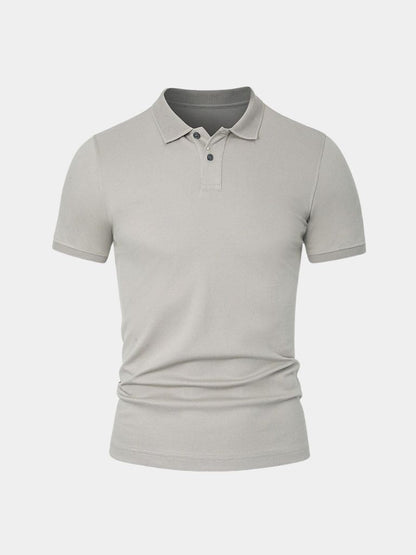 Gernot | Klassisches hellgraues Poloshirt