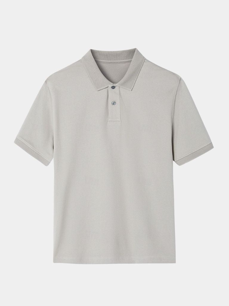 Gernot | Klassisches hellgraues Poloshirt