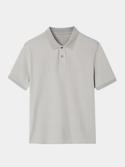 Gernot | Klassisches hellgraues Poloshirt